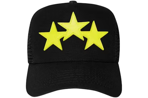 AMIRI Three Star Trucker Hat Black/Lime