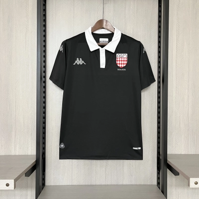 AS Monaco 2025/26 Mens Black 100th Anniversary Jersey 01