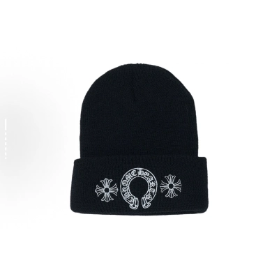 Chrome Hearts Horseshoe Beanie Black 01