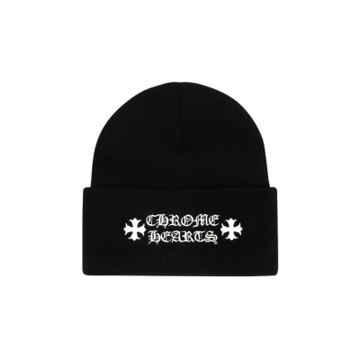 Chrome Hearts Logo Beanie Black 01