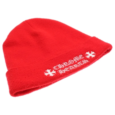 Chrome Hearts Logo Beanie Red White 01