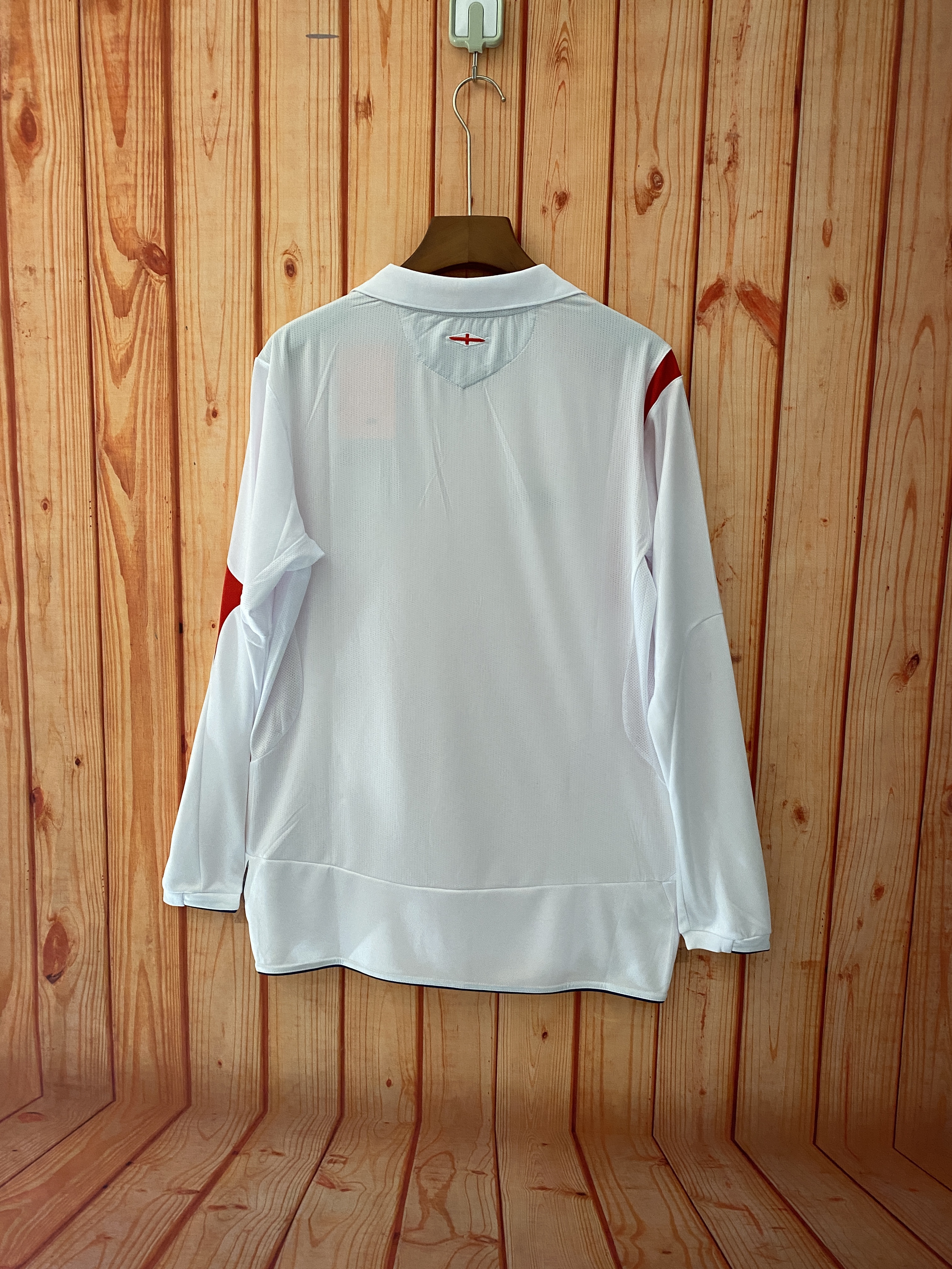 England 2006 Mens Retro Long Sleeve Home Jersey