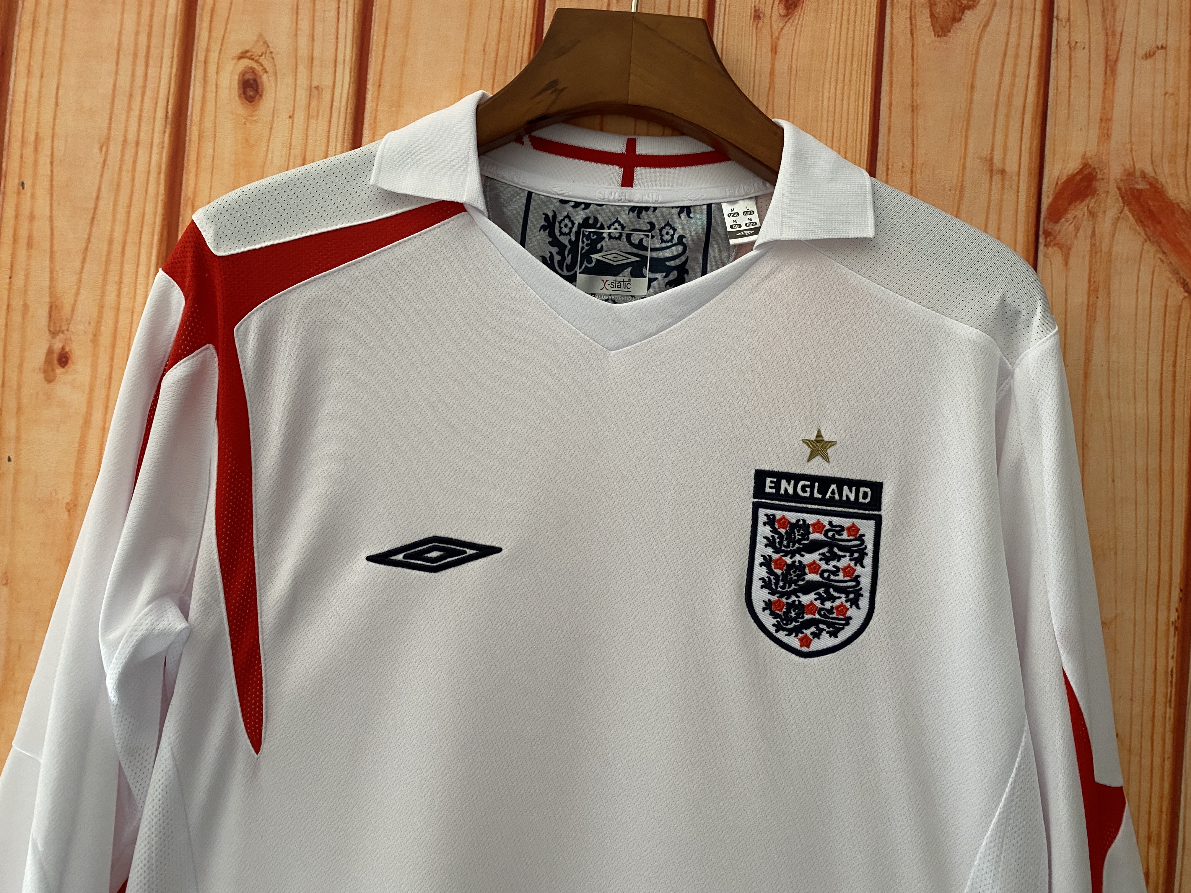 England 2006 Mens Retro Long Sleeve Home Jersey