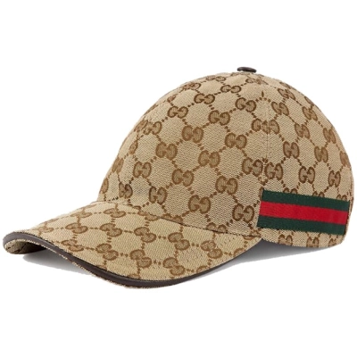 Gucci Original GG Canvas Baseball Hat with Web Beige/Brown 01