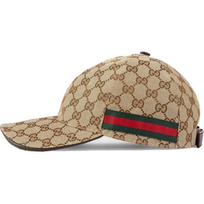 Gucci Original GG Canvas Baseball Hat with Web Beige/Brown 02