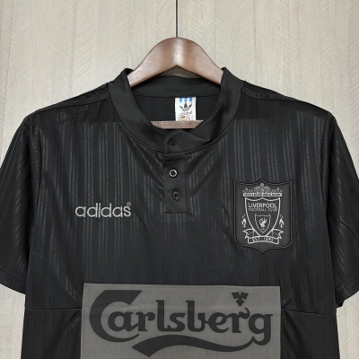 Liverpool 1995/96 Mens Retro Black Jersey 02