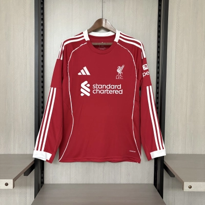 Liverpool 2025/26 Mens Long Sleeve Home Jersey 01