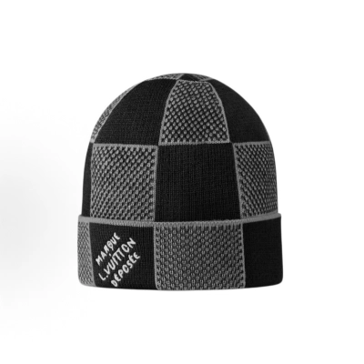 Louis Vuitton LV Damier Heritage Beanie Black Gray 01