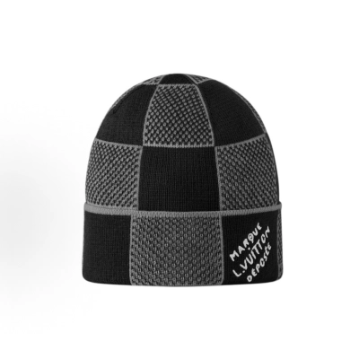 Louis Vuitton LV Damier Heritage Beanie Black Gray 02