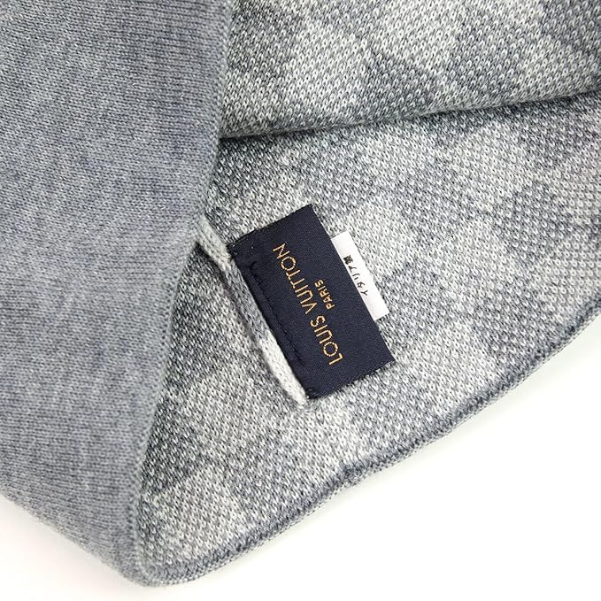 Louis Vuitton LV Petit Damier Label Gray Beanie