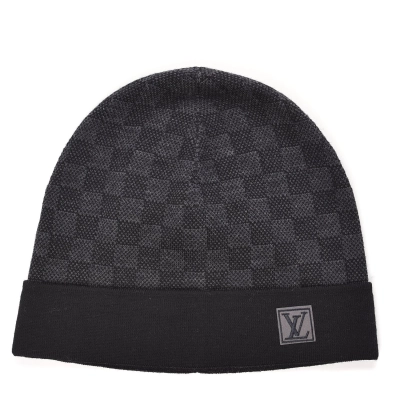 Louis Vuitton Wool Petit Damier Beanie NM Graphite 01
