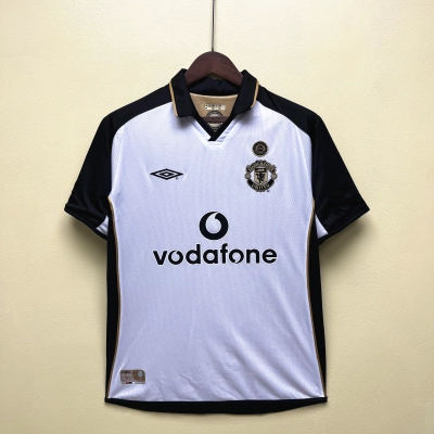 Manchester United 2001/02 Mens Retro Black/Grey/Gold Centennial Edition Jersey 01