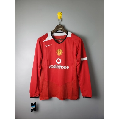 Manchester United 2005 Mens Retro Long Sleeve Home Jersey 01