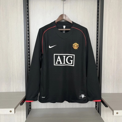Manchester United 2007/08 Mens Retro Long Sleeve Away Jersey 01