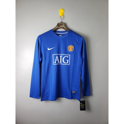Manchester United 2007/08 Mens Retro Long Sleeve Away Jersey 01