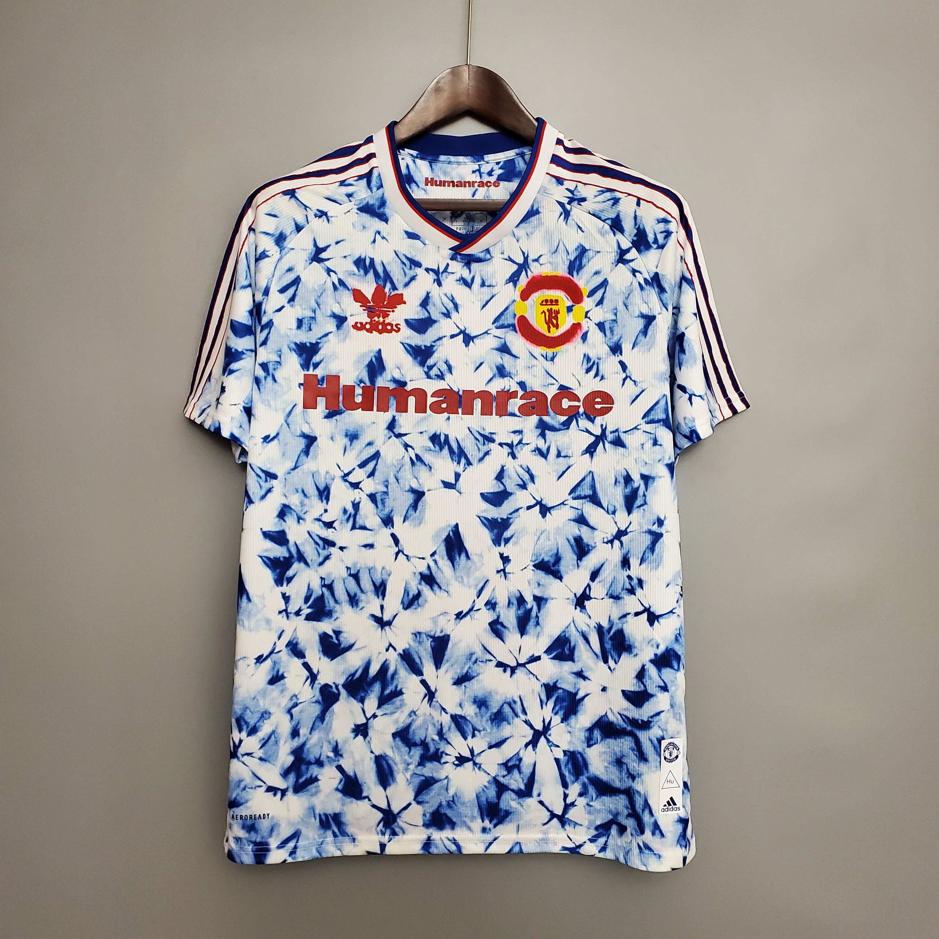 Manchester United 2020/21 Mens Adidas x Human Race Blue Camouflage Jersey