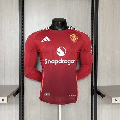 Manchester United 2024/25 Mens Player Version Long Sleeve Home Jersey 01
