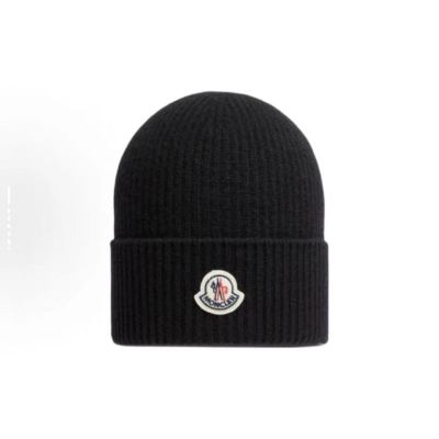 Moncler Cashmere Blend Beanie Black 01