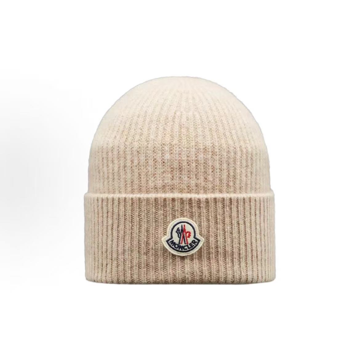 Moncler Cashmere Blend Beanie Light Beige