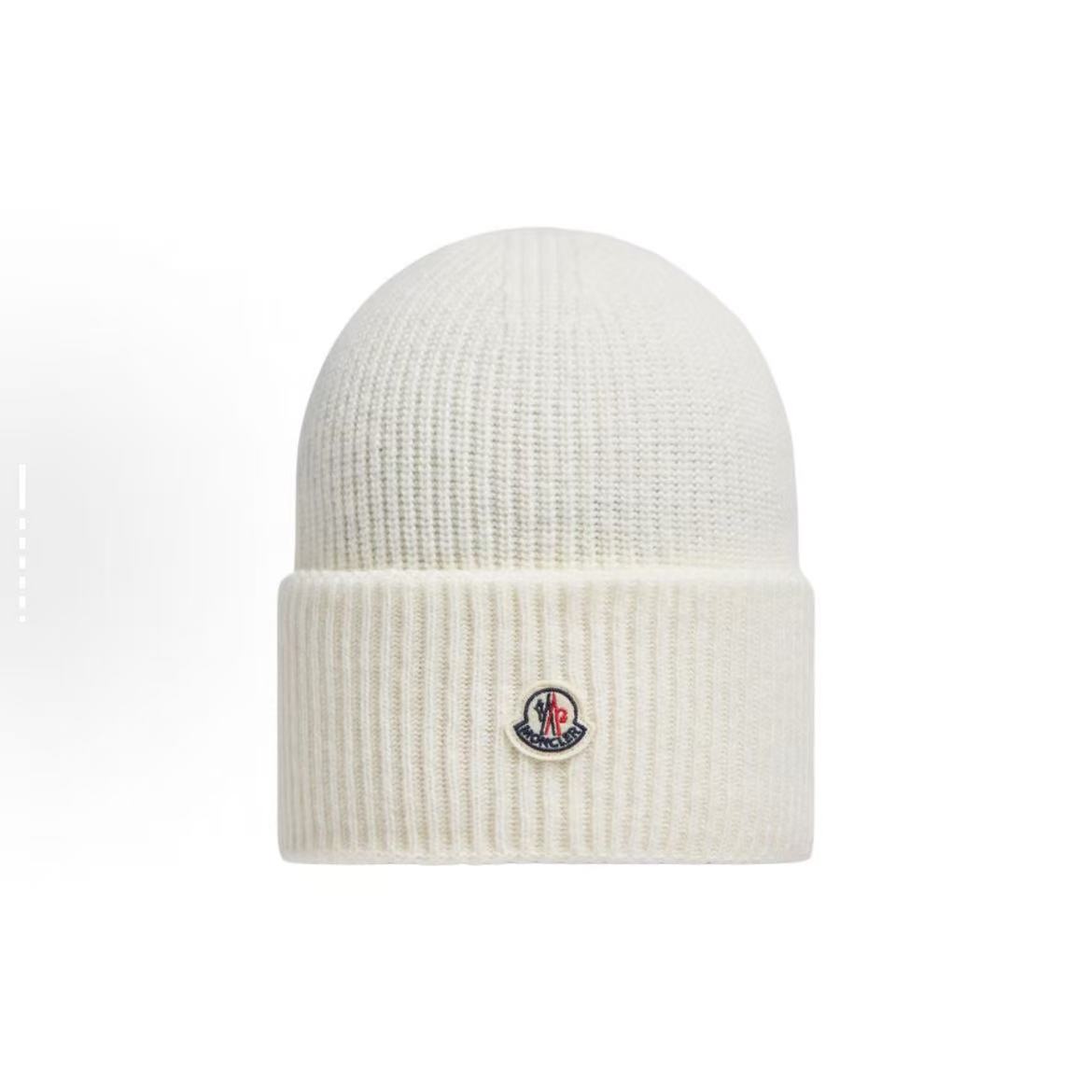 Moncler Cashmere Blend Beanie White