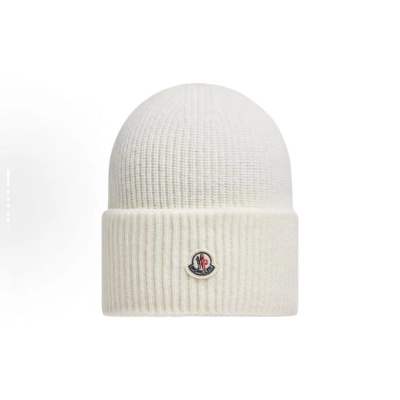 Moncler Cashmere Blend Beanie White 01