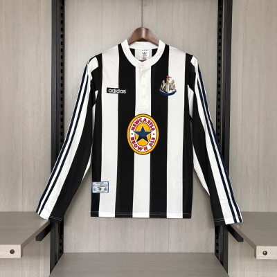 Newcastle United 1995/97 Mens Retro Long Sleeve Home Jersey 01