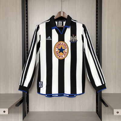 Newcastle United 1999/00 Mens Retro Long Sleeve Home Jersey 01