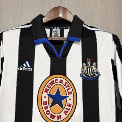 Newcastle United 1999/00 Mens Retro Long Sleeve Home Jersey 02