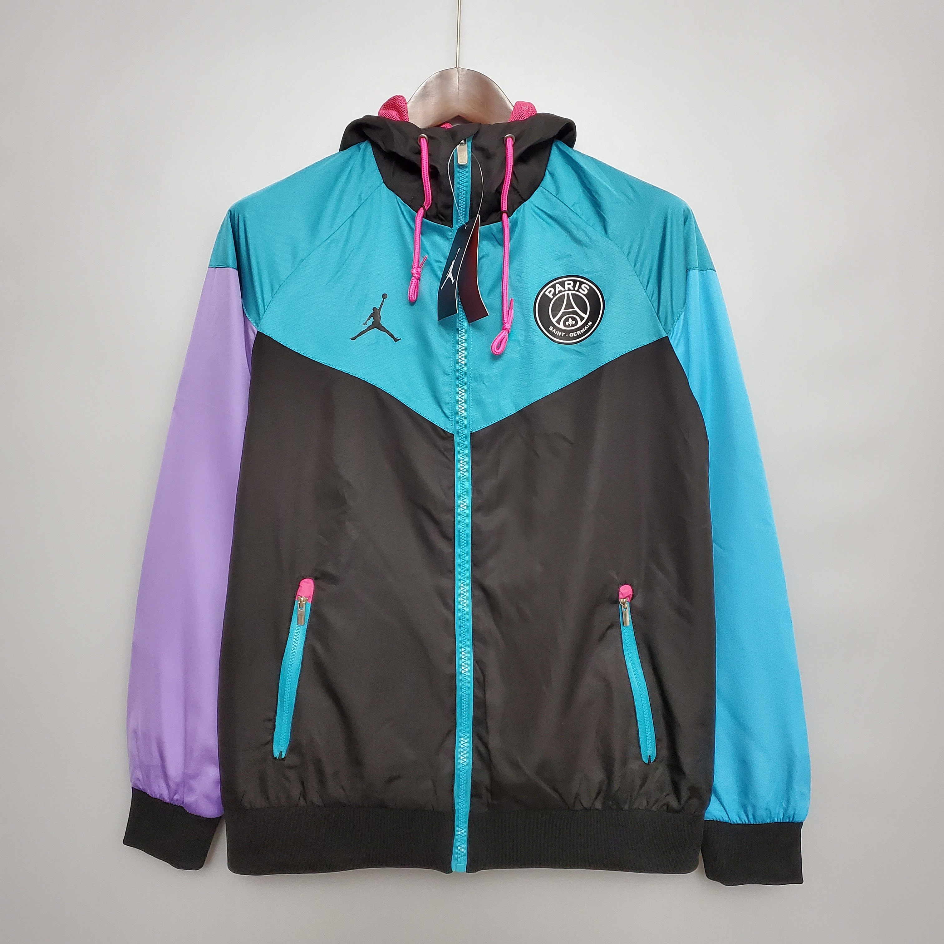 Paris Saint-Germain 2020/21 Mens Black/Blue/Purple Windbreaker Jacket