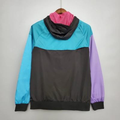 Paris Saint-Germain 2020/21 Mens Black/Blue/Purple Windbreaker Jacket 02