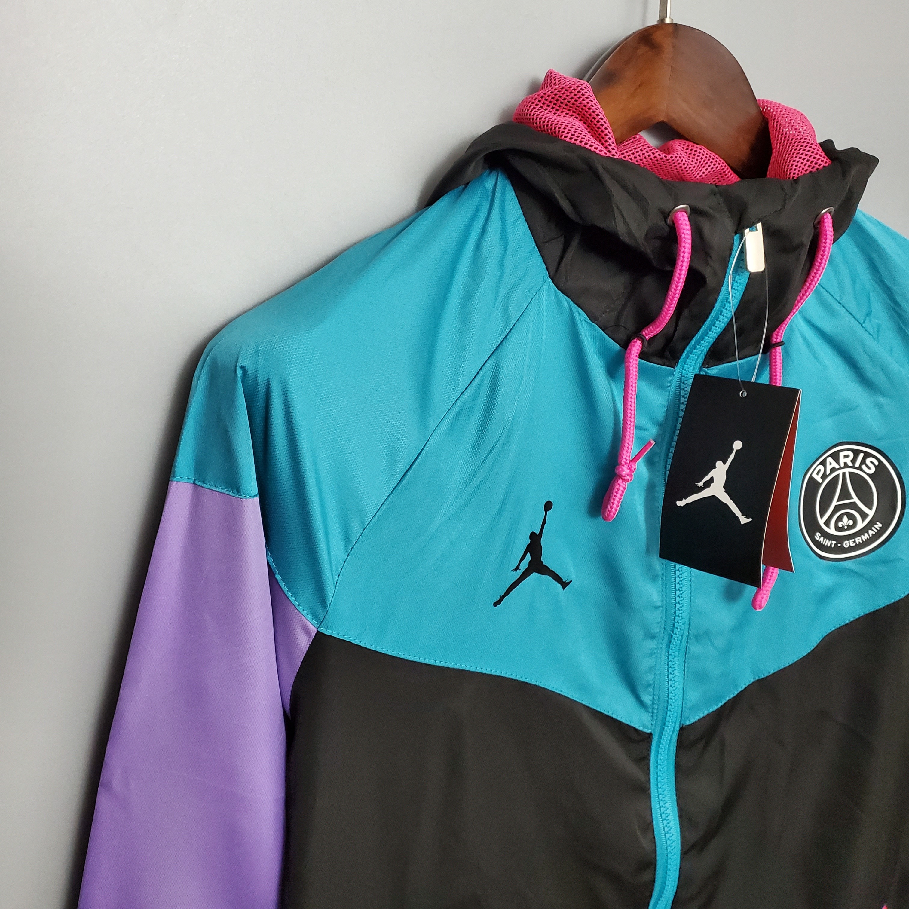 Paris Saint-Germain 2020/21 Mens Black/Blue/Purple Windbreaker Jacket