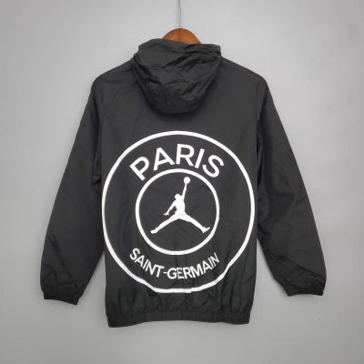 Paris Saint-Germain 2020/21 Mens Black Windbreaker Jacket 02
