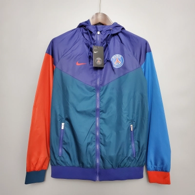 Paris Saint-Germain 2020/21 Mens Red/Purple/Green Windbreaker Jacket 01