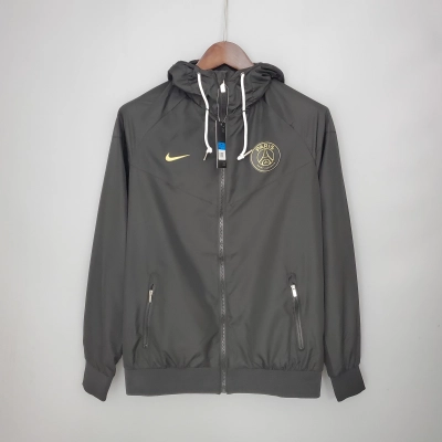 Paris Saint-Germain 2021/22 Mens Black Windbreaker Jacket 01