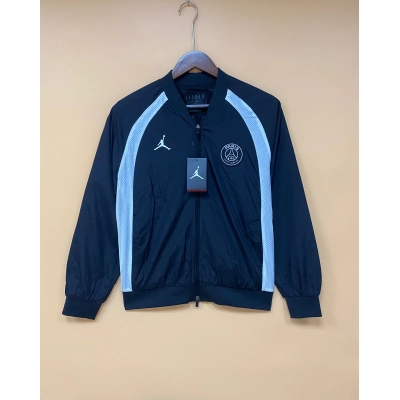 Paris Saint-Germain 2022 Mens Black/White Jordan Windbreaker Jacket 01