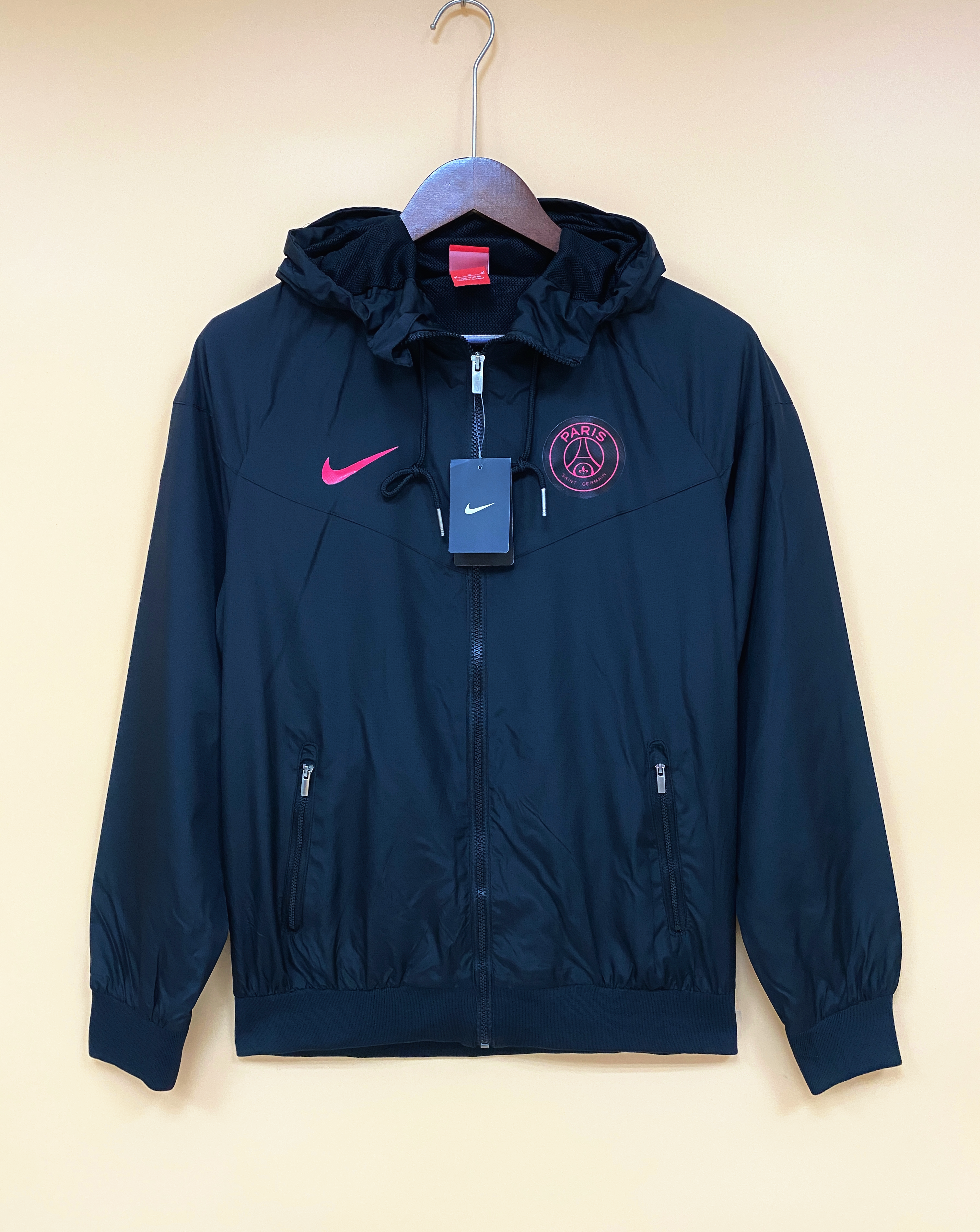 Paris Saint-Germain Mens Black Windbreaker Jacket