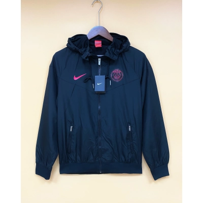 Paris Saint-Germain Mens Black Windbreaker Jacket 01