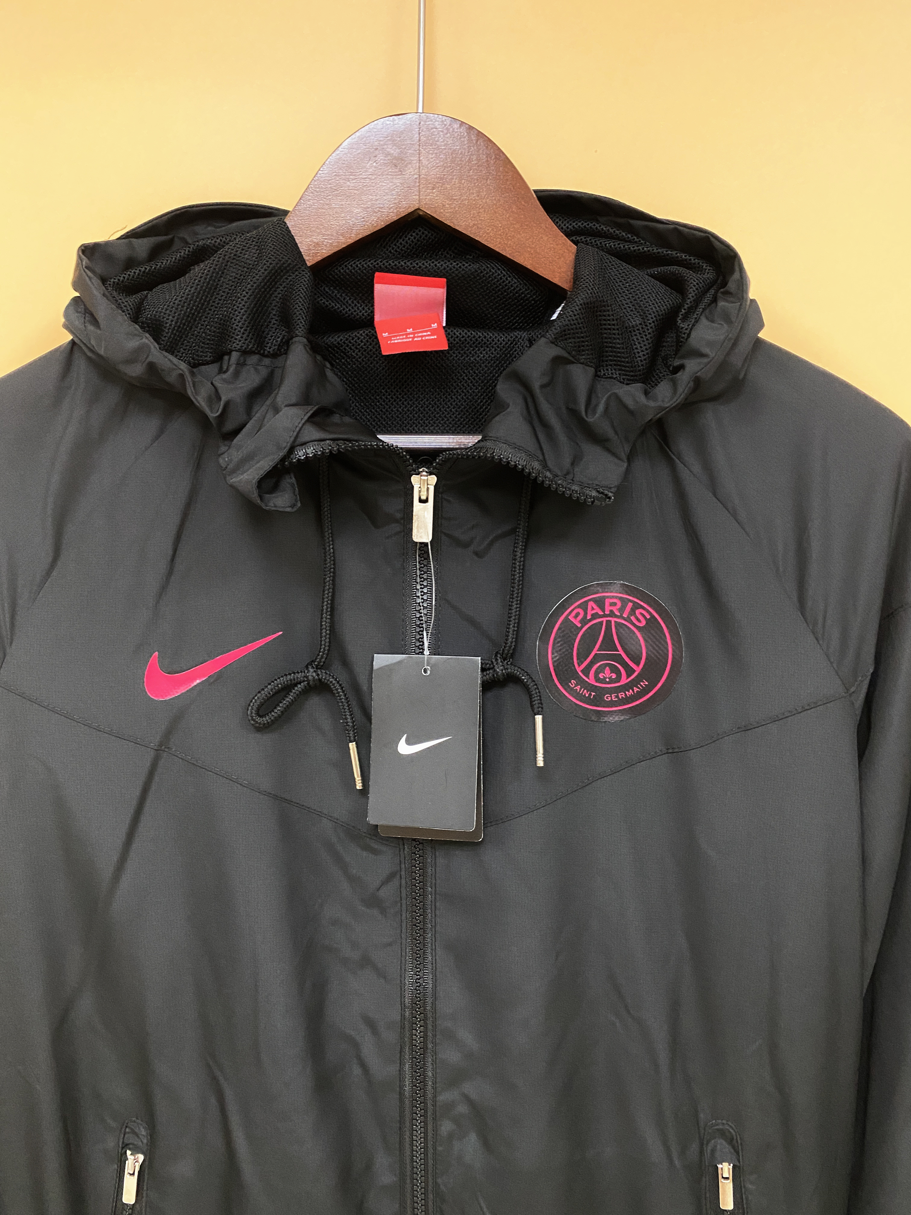 Paris Saint-Germain Mens Black Windbreaker Jacket