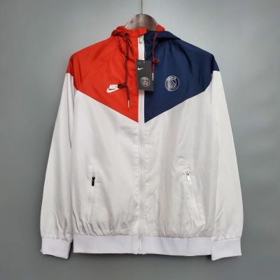 Paris Saint-Germain Mens Classic Black/Red/Blue Windbreaker Jacket 01