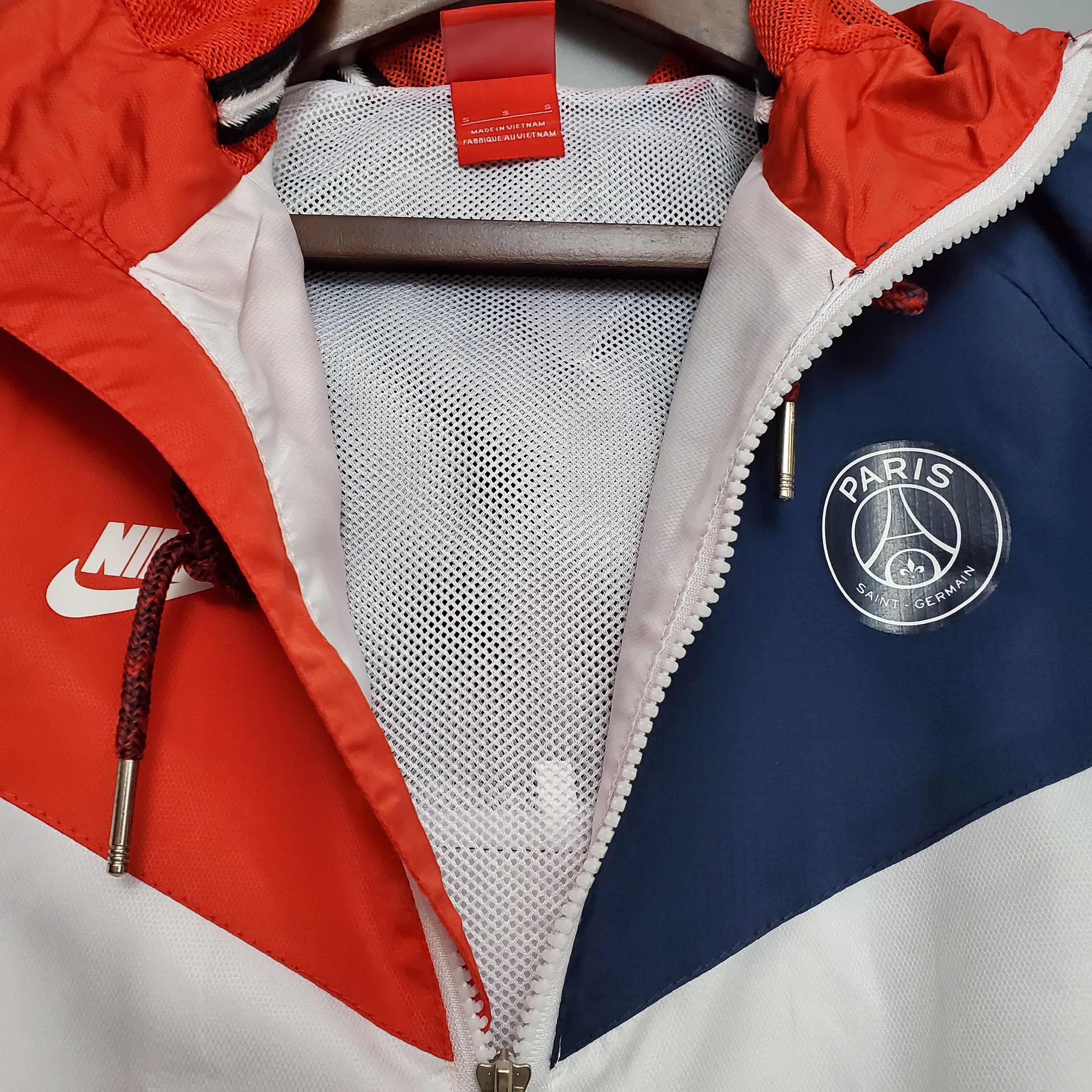 Paris Saint-Germain Mens Classic Black/Red/Blue Windbreaker Jacket