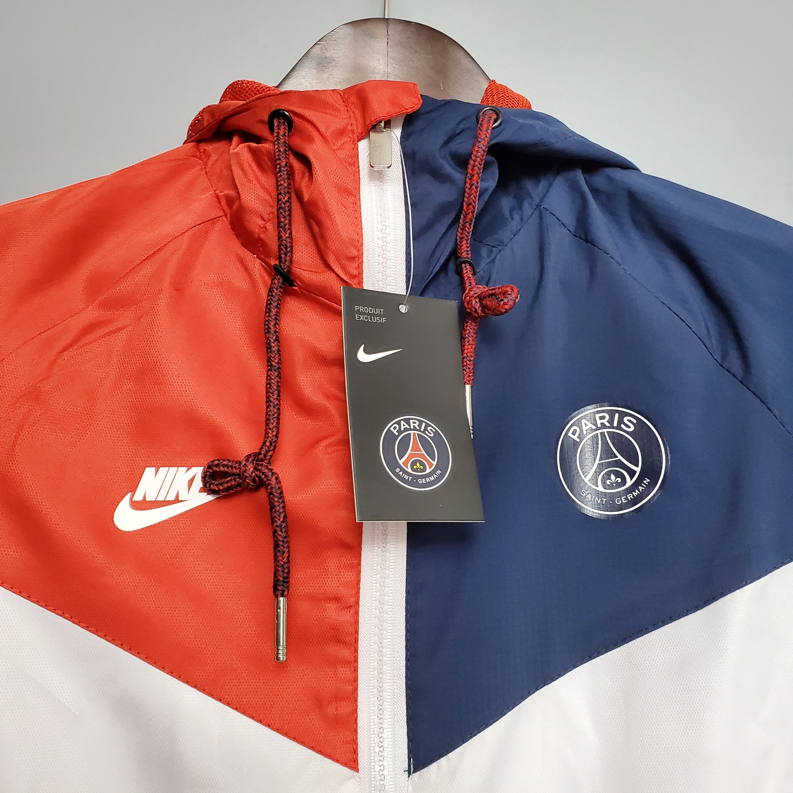 Paris Saint-Germain Mens Classic Black/Red/Blue Windbreaker Jacket