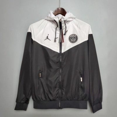 Paris Saint-Germain Mens Classic Black/White Windbreaker Jacket 01