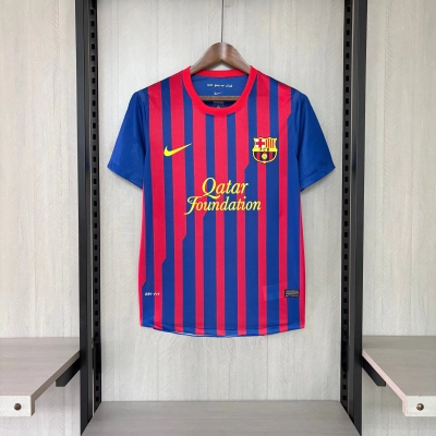 Barcelona 11/12 Mens Retro Home Design 2 Jersey 01