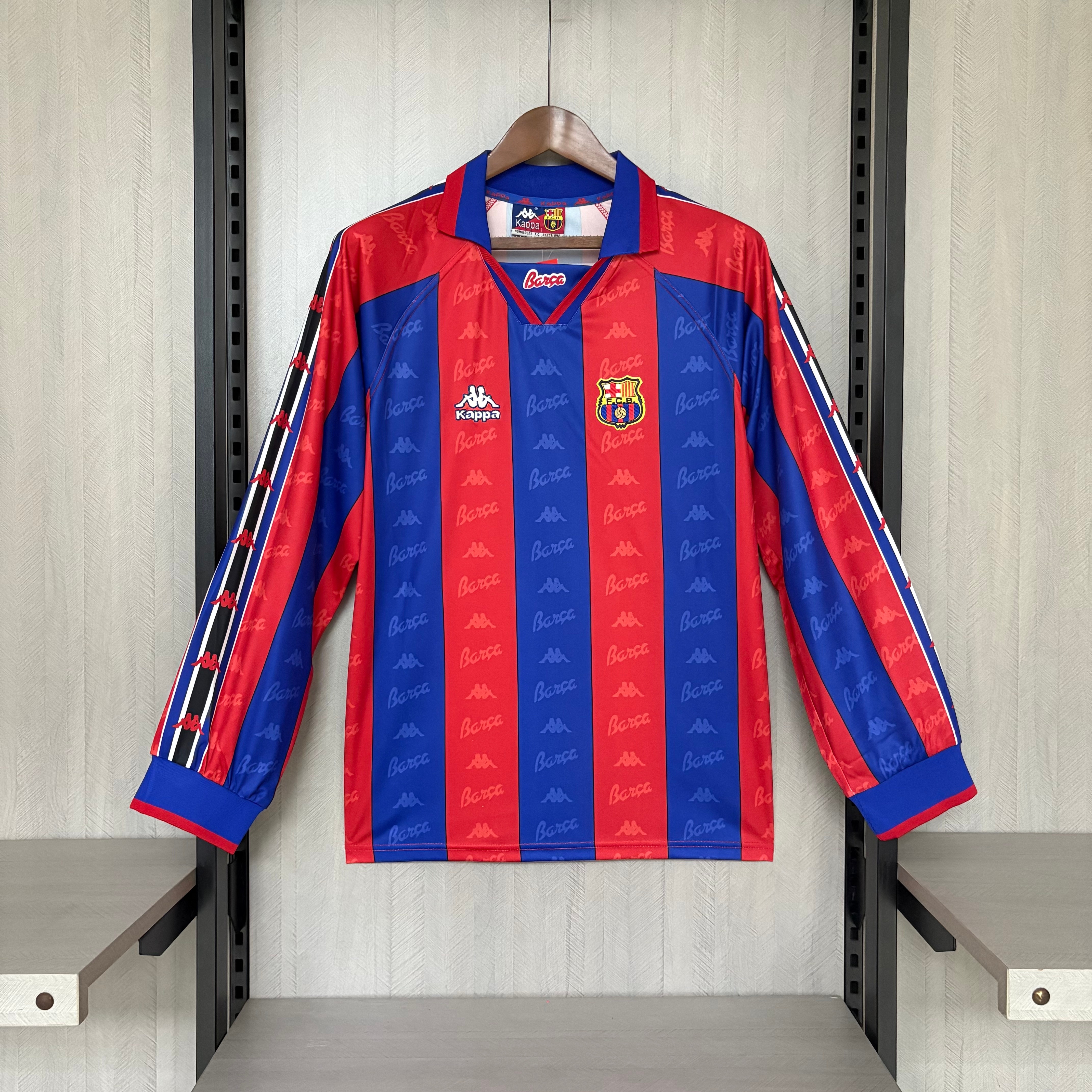 Barcelona 95/97 Mens Retro Long Sleeve Home Jersey