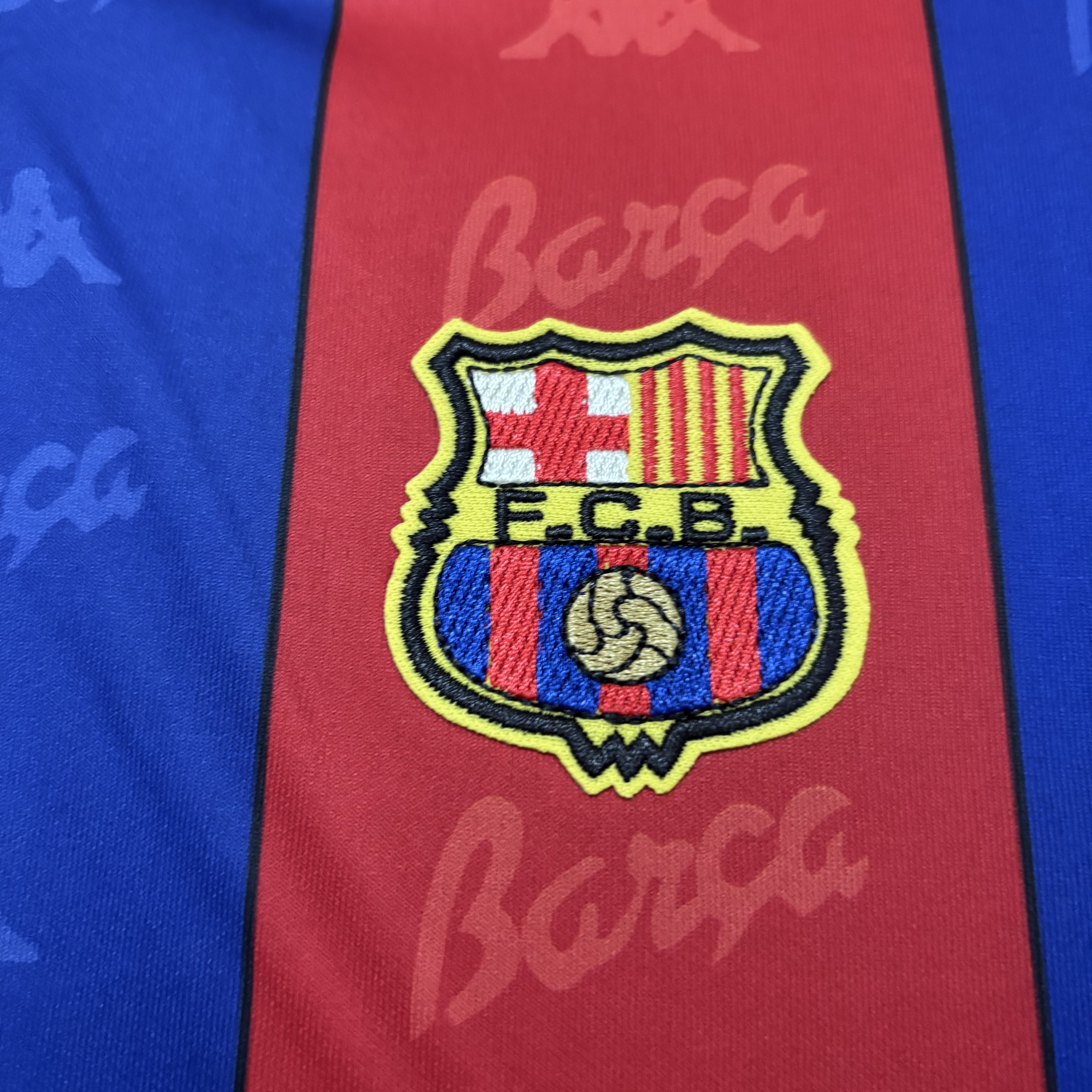 Barcelona 95/97 Mens Retro Long Sleeve Home Jersey
