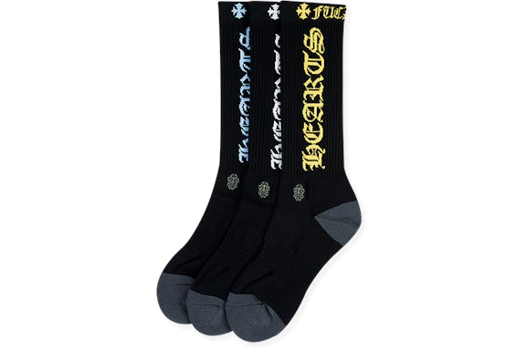 Chrome Hearts CH Socks Black Blue Logo/ White Logo/Yellow Logo