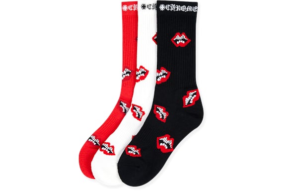 Chrome Hearts Chomper Socks Red/Black/White