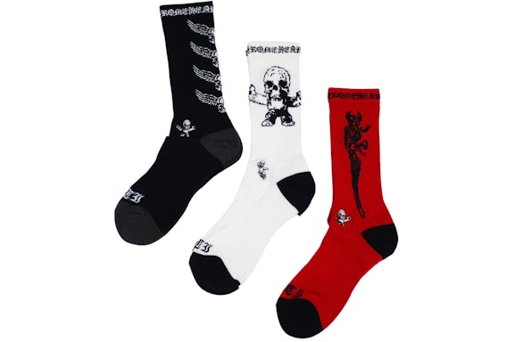 Chrome Hearts Foti Socks Black/White/Red