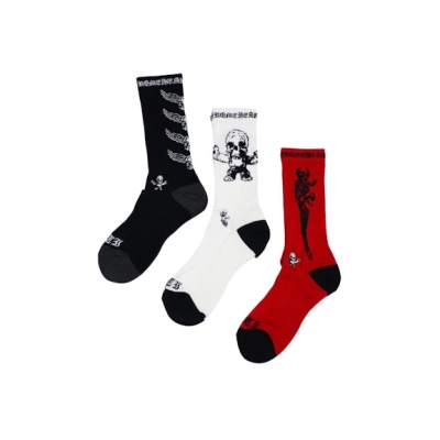 Chrome Hearts Foti Socks Black/White/Red 01