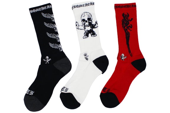Chrome Hearts Foti Socks Black/White/Red